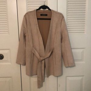 Zara faux suede belted jacket NWOT
